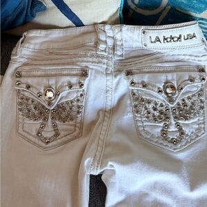 L.A. idol USA Embellished Light Jeans